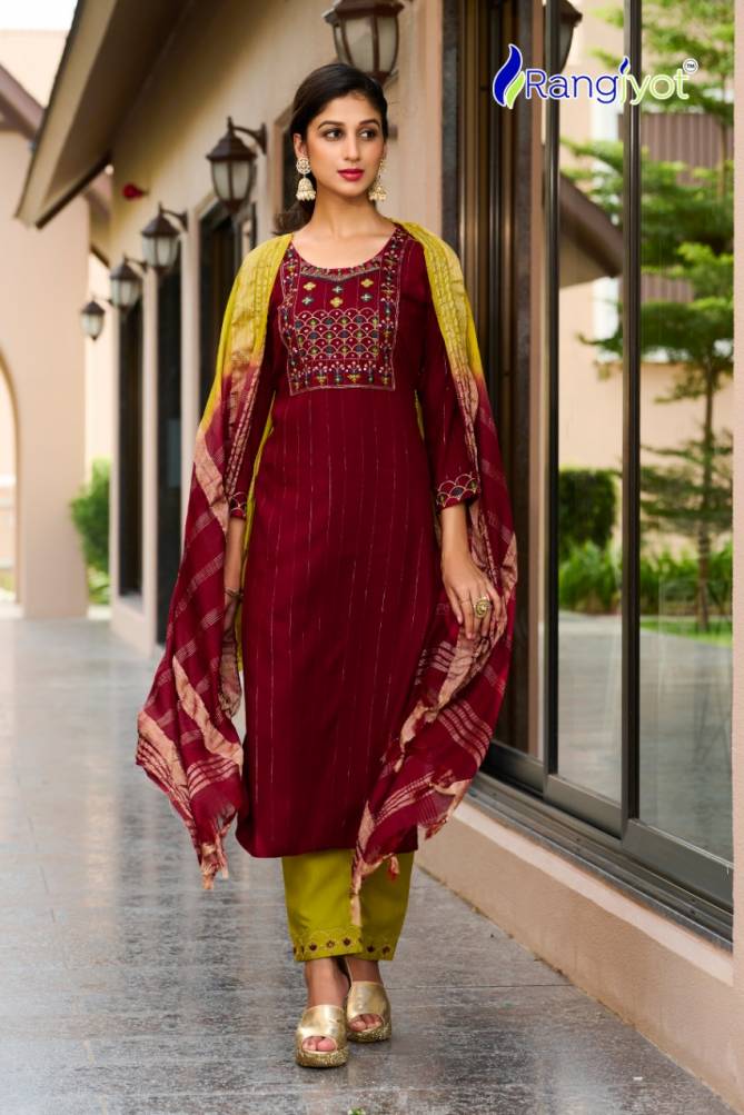 Rangjyot Anusha New Designer Exclusive Wear Fancy Kurti Pant With Dupatta Collection